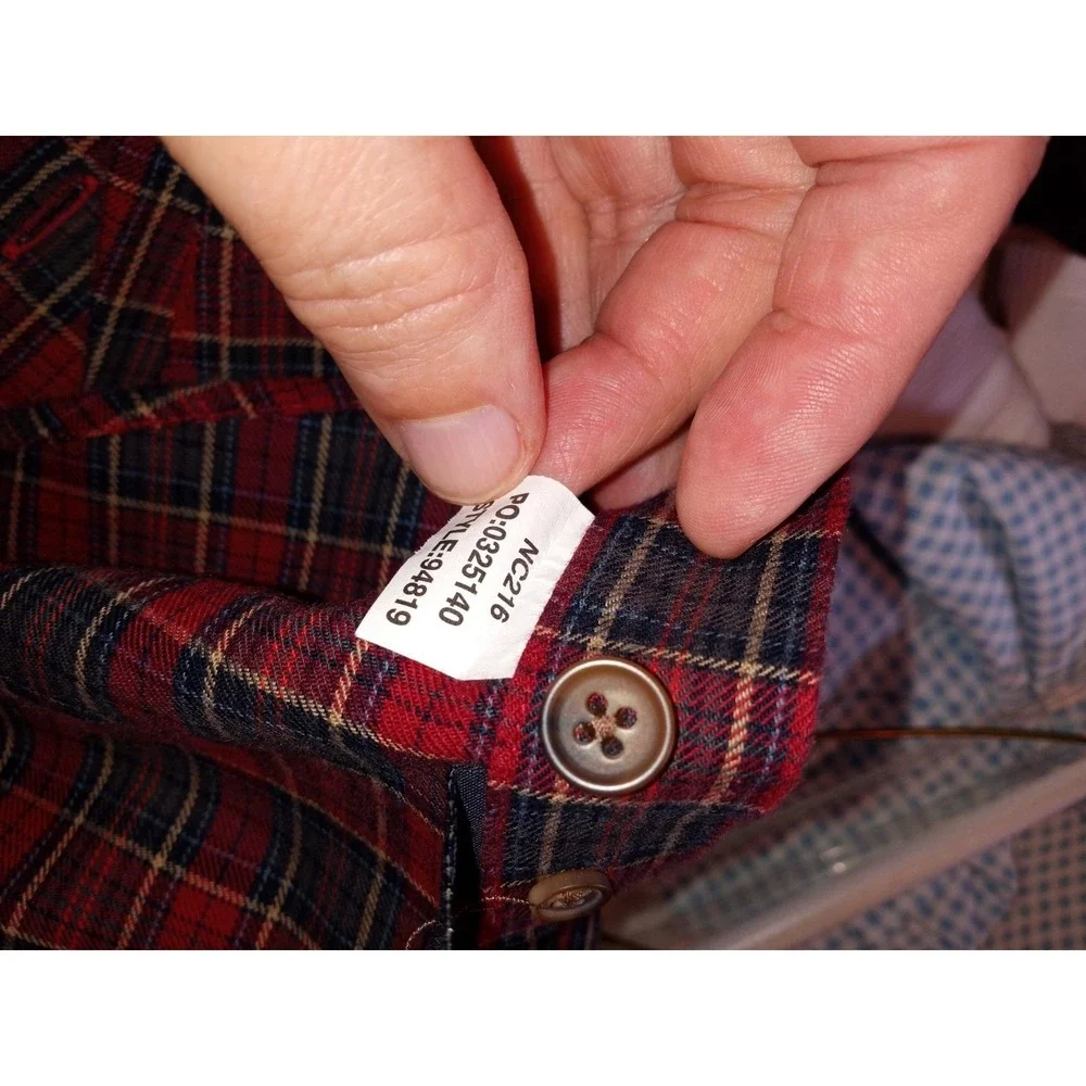 Chaps Mens Plaid Button Down Shirt Size L Long Sleeve Shirt Red